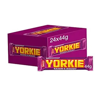 Yorkie Raisin and Biscuit Milk Chocolate Bars, x g