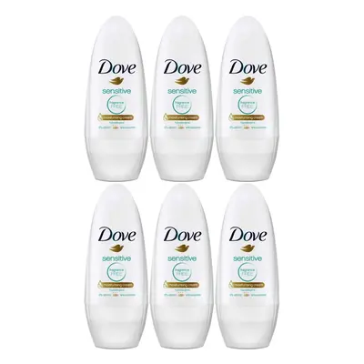 6 x Dove 48H protection Anti-perspirant Roll On ml - Sensitive