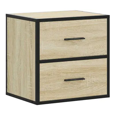 (sonoma oak, pcs) vidaXL Wall-mounted Bedside Cabinets pcs Sonoma Oak 40x31x39.5 cm cabinet