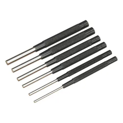 6 Piece Parallel Pin Punch Set - Knurled Barrel Grip - 150mm - Chromed Steel