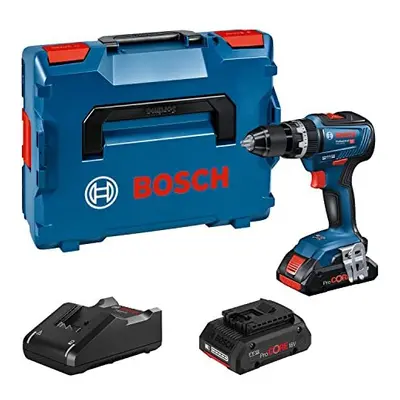 Bosch GSB 18V-55 Professional Cordless Hammer Drill with 2X 4.0 Ah ProCore Batteries, Volt Syste