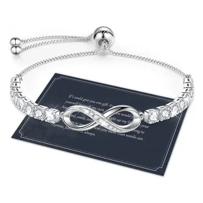 J.F?e Infinity Bracelet for Women Silver Bracelet for Women Bracelets for Womens Sterling Silver