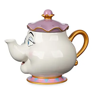 Official Beauty and The Beast Mrs Potts Large Ceramic Teapot, Kids Stoneware Kettle with Painted