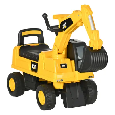 HOMCOM CAT Licensed Kids Construction Ride-On Digger w/ Shovel, for Years