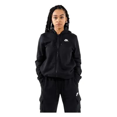 Nike Women's NSW Fleece Hoodie Full Zip Varsity Black/Black/White X