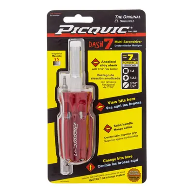 Picquic Dash 7 pc. Compact Multi-Bit Screwdriver 4-3/4 in.