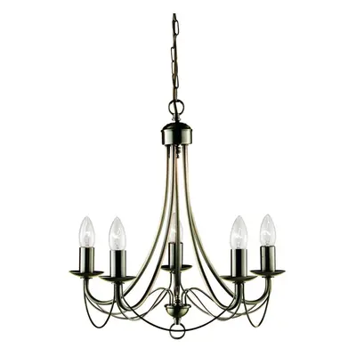 Nova Arm Antique Brass Finished Chandelier