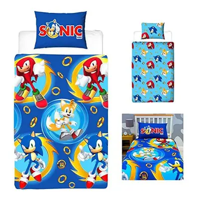 Sonic The Hedgehog Official Speed Design Single Duvet Cover Set | Reversible Sided Bedding Inclu