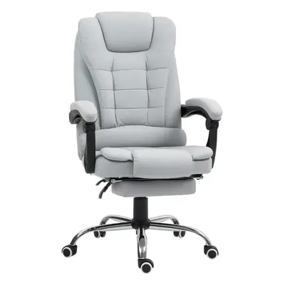 HOMCOM Executive Office Chair Swivel Chair with Footrest Light Grey