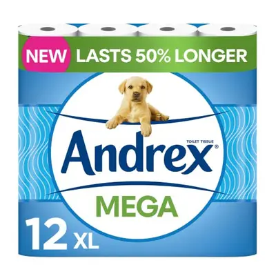 Andrex Classic Clean Mega Toilet Roll - Mega Rolls - Same Quality Toilet Roll, Lasts Even Longer