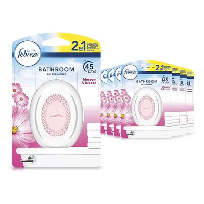 Febreze Bathroom Air Freshener, Odour Eliminator, Blossom & Breeze, Pack of