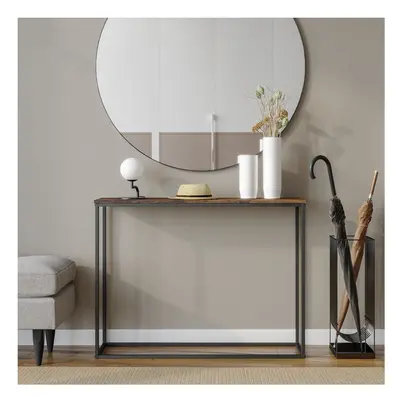 (Rustic Brown & Black Legs) 107cm Stand Entry Console Table Hallway Entrance