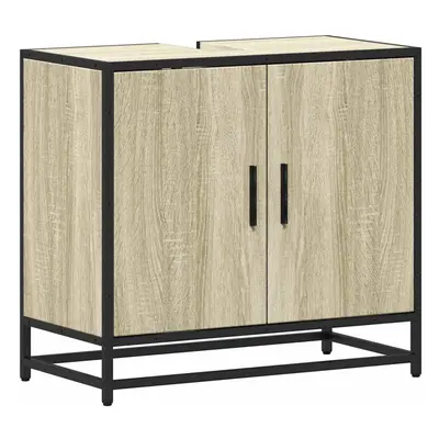 (sonoma oak) vidaXL Bathroom Sink Cabinet Smoked Oak 65x33x60 cm Engineered Wood