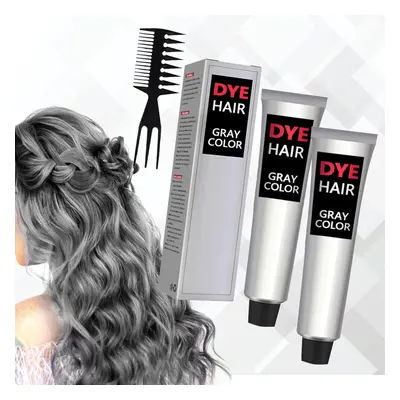 Silver Gray Natural Hair Dye Cream Silver Gray Hair Dye Unisex Fashion Dye Natural DIY Hairstyle