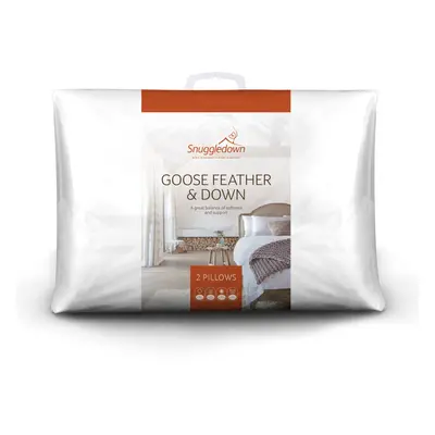 (Medium, Pack) Snuggledown Goose Feather & Down Pillow UK Made