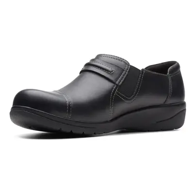 Clarks Women's Cheyn Madi Loafer Black Smooth Leather W US