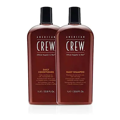 Mens Shampoo and conditioner Set by American crew, Daily Moisturizing Set, Fl Oz Each