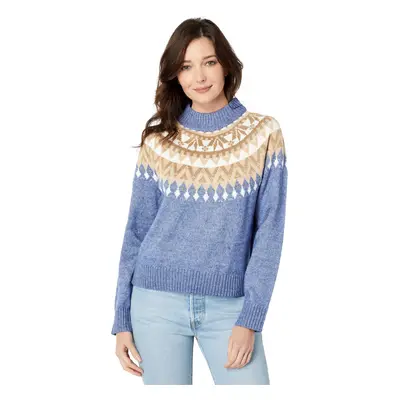 Tommy Hilfiger Womens Metallic Ribbed Trim Pullover Sweater Blue