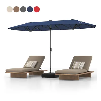 4M Double Sided Outdoor Umbrella Twin Extra Large Patio Umbrella w/Base