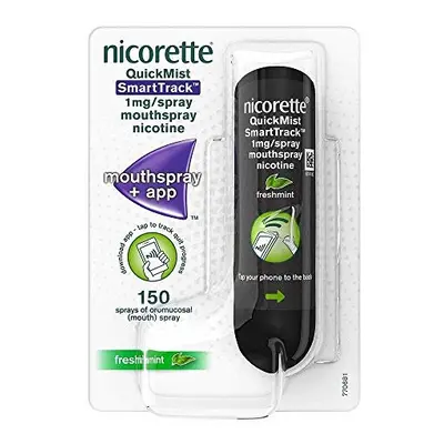 Nicorette QuickMist SmartTrack Mouth Spray, Freshmint Flavour, Nicorette Quickmist Nicotine Spra