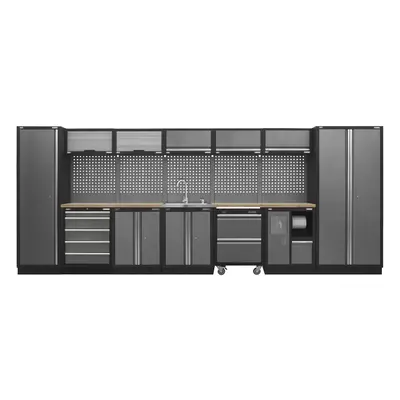 Sealey Superline PRO® Storage System with Pressed Wood Worktop 4.9m APMSSTACK17W