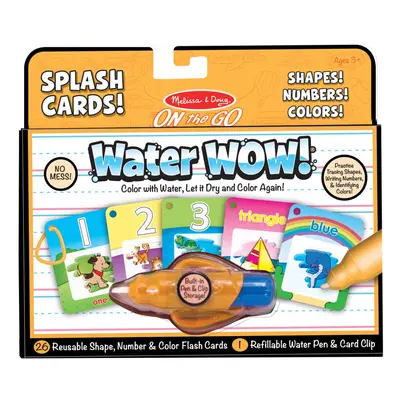 Melissa & Doug On the Go Water Wow! Reusable Water-Reveal Cards - Shapes Numbers Colors - Party 