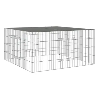 (110 x x cm) vidaXL Rabbit Cage Galvanised Iron Rabbit Enclosure Animal Cage Multi Sizes