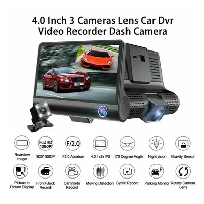 4" Car DVR in Dash Cam GPS Lens Front and Rear Video Recorder Camera G-sensor