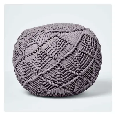 (Grey, x cm) Crochet Knitted Pouffe