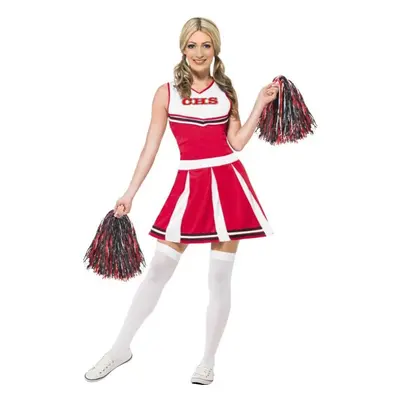 Cheerleader Costume with Pom Poms, Fancy Dress, UK Size