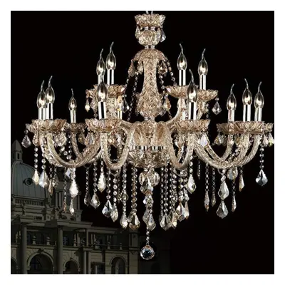 (6 arms) Genuine K9 Crystal Chandelier Champagne Maple Leaf