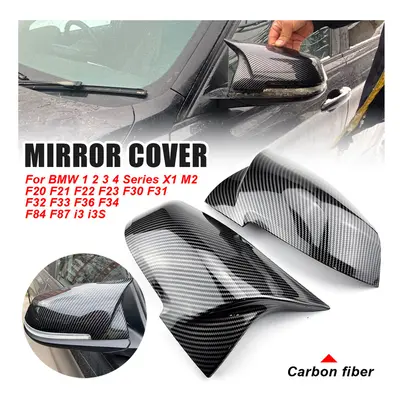 (Carbon fiber 2) Mirror Covers Left Right Side Rearview Mirror Cover Cap For Bmw F20 F21