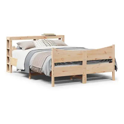 vidaXL Bed Frame with Headboard Bed 120x190 cm Small Double Solid Wood Pine