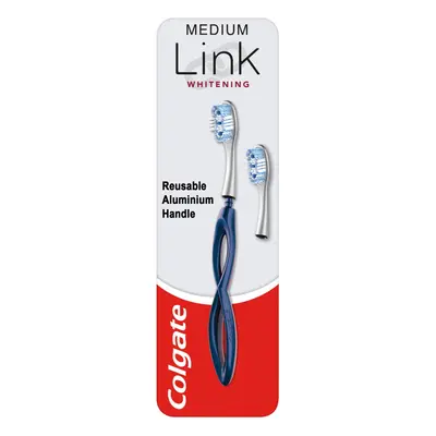 Link Manual Toothbrush Whitening Starter Kit Including Premium Aluminium Handle & Whitening Repl