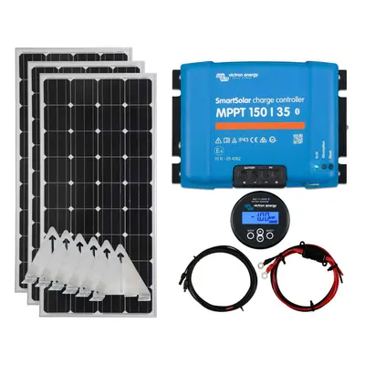 Victron 450w Solar Panel Kit MPPT Charging Controller Battery Monitor Flip Mount with Narrowboat