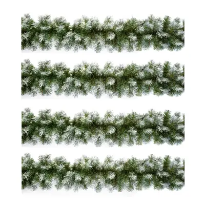 4 x Artificial Christmas Garland Snow Tipped Green Garland 2.7M