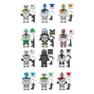 (Style D 12pcs) Star Wars Clone Trooper Cody Rex Commander Fit Lego Minifigures