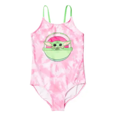 STAR WARS The Child Big Girls One Piece Bathing Suit Tie Dye Pink