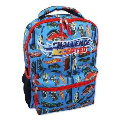 Hot Wheels Race Car Boys Inch School Backpack (One Size Blue)