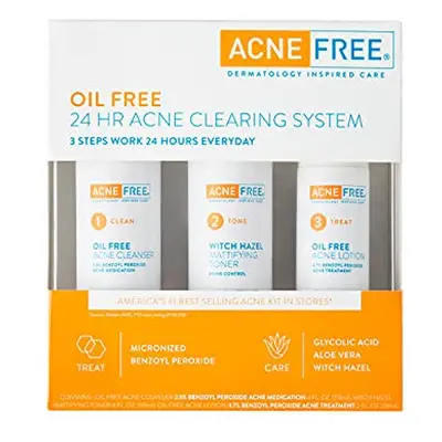 Acne Free Step Hour Acne Treatment Kit - Clearing System W Oil Fr