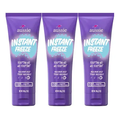 Aussie Instant Freeze Sculpting Hair Gel, Maximum Hold, No Flaking, Lo