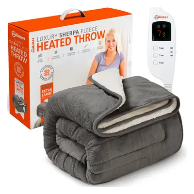 (Extra Large, Luxury Sherpa Fleece) WÃ¤rmer Electric Heated Throw with Heat Settings