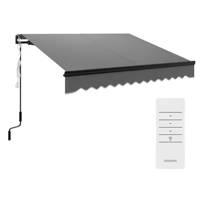 Outsunny 2.5 x 2m Electric Awning with LED Light and Remote Controller Grey