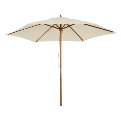 Outsunny 2.5m Wood Garden Parasol Sun Shade Patio Outdoor Wooden Umbrella Canopy