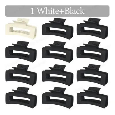 (1 White and Black, 60Pcs) 6-60Pcs Korean Women Girls Plastic Hair Claws 8.5cm Hairclip Crab Bar