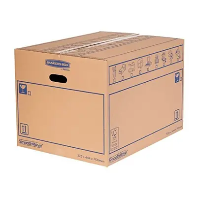 5 BANKERS BOX EXTRA LARGE Strong Moving Boxes 100L SmoothMove Cardboard Boxes Heavy Duty Double 