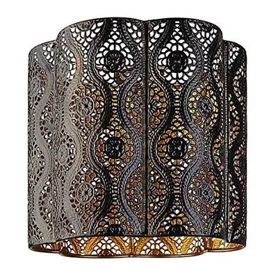 Dark Brown Gold Interior Moroccan Themed Metal Ceiling Light Shade Easy Fit Pendant