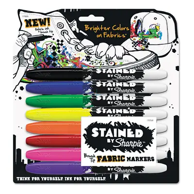 Sharpie Stained Permanent Fabric Marker Assorted 8/Pack