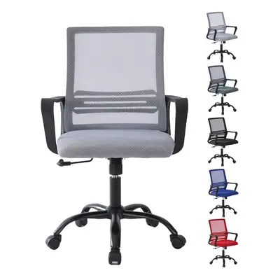 (Light grey) Adjustable Swivel MESH Chair with Cushion&Support