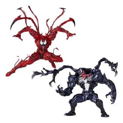 (Venom+Slaughter) Yamaguchi Marvel Carnage Red Venom Spider-Man Action Figure Model Kids Dolls